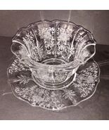 Fostoria Meadow Rose Vintage Footed Mayonnaise Bowl Candy Dish With Unde... - $28.47