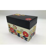 Vintage 70&#39;s Ohio Art Tin Recipe Box Kitchen Retro Hippie Boho Flower Po... - $11.88