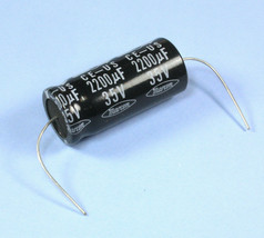 2pcs Marcon 2200uF 35V 105c Axial Electrolytic Capacitor 18X41mm - $7.75