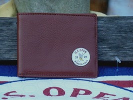 US Open 2020 Ahead Brown Leather  Bifold Wallet- White logo - $26.93