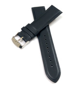 22mm Genuine Leather Dark Blue Watch Band Strap With Silver Buckle - £12.54 GBP
