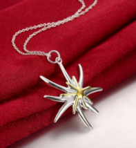 Sterling Silver Plated Starfish Pendant Necklace (18&quot;) - £12.63 GBP