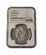 1878 8TF Morgan Silver Dollar $1 NGC AU Details Cleaned 8 Tail Feathers - $296.01