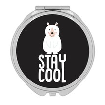 Stay Cool Polar Bear Art Print : Gift Compact Mirror Cute Sweet Animal B... - $12.99