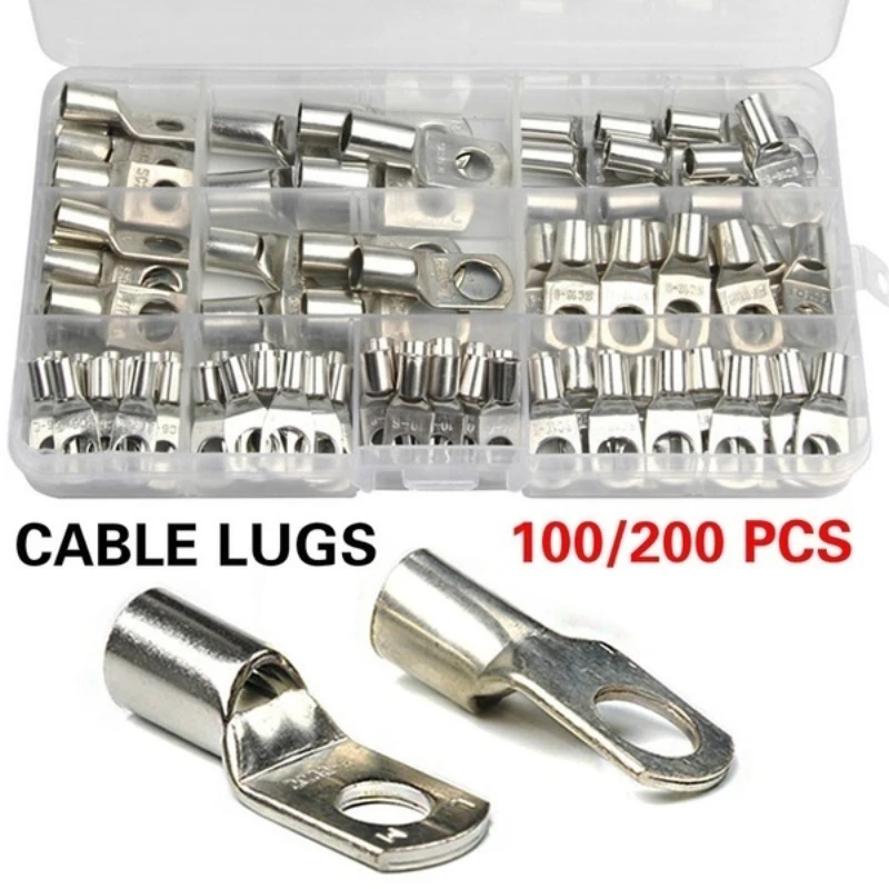 House Home 60/240PCS Cable Shoes Cable Lugs 35mm2 Tinned Copper Lug Ring Wire Co - £27.49 GBP