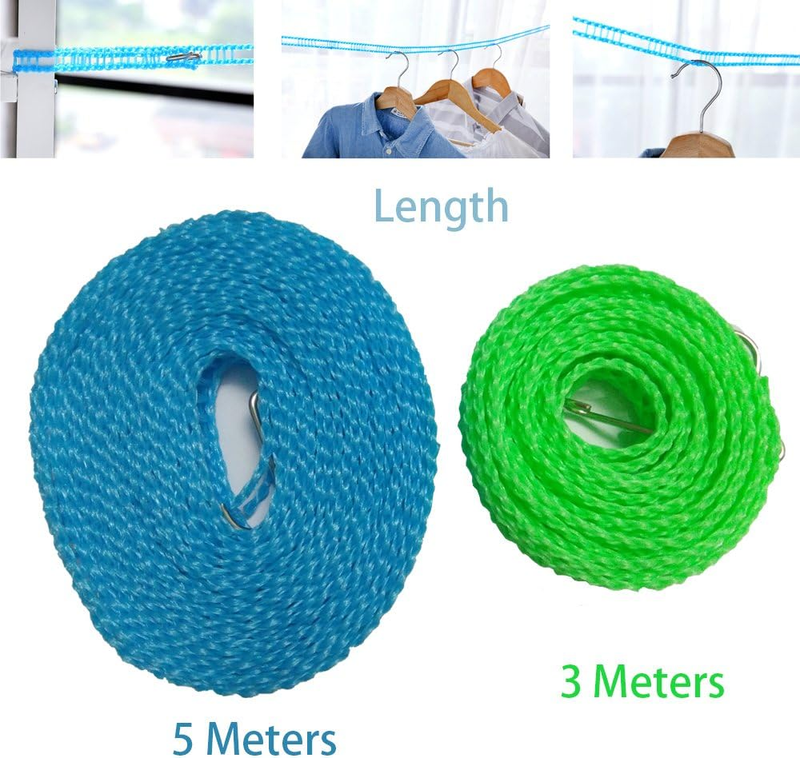 2 Pack Nylon Clothesline Windproof Clothes Drying Rope Travel Clothes Line Porta Item image 3