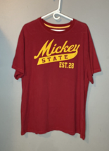 Disney Mickey State Short Sleeve T-Shirt Size XXL Extra Thick Red - £11.04 GBP