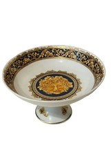 Limoges Footed Bowl France Depos French Grapes Gold Face mythology Dish antique - £75.17 GBP