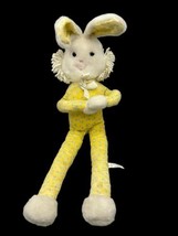Vintage Eden Long Bunny Rabbit Stuffed Animal Plush 22” Long Hugs Yellow Floral - £14.65 GBP