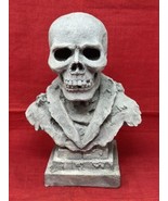 Skull on Pedestal Halloween Skeleton Prop Sculpture 11.5” Gothic Scary S... - $49.45