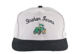 Vintage 90s Strahan Farms Tractor Spell Out Snapback Hat Cap Gray Adjust... - $23.71