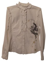 New Johnny Was For Love Liberty Print Skull Buttons Cotton Button Down Top JWLA - £31.57 GBP