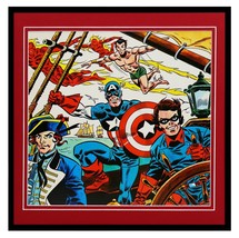 VINTAGE 1976 Marvel Captain America Sub Mariner Framed 12x12 Poster Display - £31.64 GBP