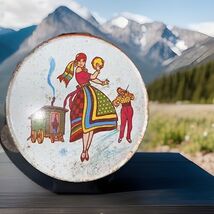 1950s US Metal Toy Mfg Tin Litho Tambourine Toy - $14.73