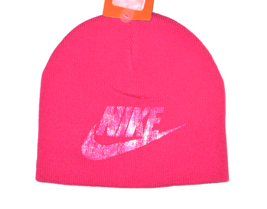 NIKE Winter Beanie Hats Girls Cap Warm Knit Soft Sweater Kids Pink 7-16 - $10.50