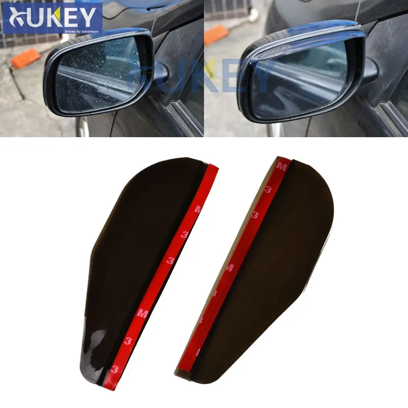 Universal Pair Smoked Black Car Door Side Rear View Wing Mirror Rain  Guard Weat - £57.46 GBP