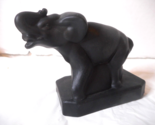 1984 Boyds Black Satiny Glass Trunk Up ZACK Elephant Figurine Base Hollo... - $39.59
