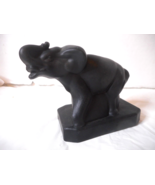 1984 Boyds Black Satiny Glass Trunk Up ZACK Elephant Figurine Base Hollo... - £31.37 GBP