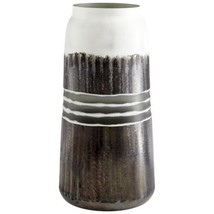 Vase Cyan Design Borneo Black White Hand-Blown Glass - £111.14 GBP