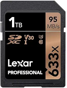 Lexar Professional 633x 1TB SDXC UHS-I Card (LSD1TCBNA633) , Black - $296.99