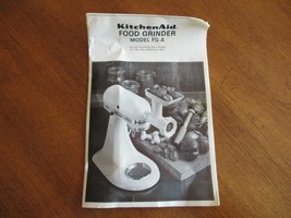 Genuine KitchenAid Meat Food Grinder FG-A Replacement  Manual Instructions - $10.00