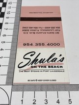 Vintage Matchbook Covers Shula’s On The Beach  Best Steaks In Ft Lauderdale  gmg - £9.30 GBP