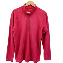 Patagonia Mens L Performance Base Layer 1/4 Zip Long Sleeves Red Outdoor Hiking - £15.38 GBP