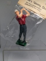 Vintage Wilton Golfer Cake Topper Plastic  with Red Shirt  Golf Figurine Decor - £9.23 GBP