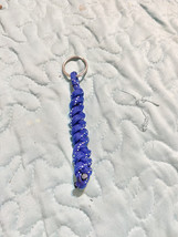 Straight Paracord Rope Keychain Key ring 4 Inch Blue - $10.00