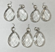 Lot of 7 vintage Teardrop Glass Crystal Prism Lamp Chandelier Parts 2.5” - £15.98 GBP
