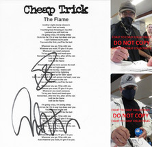 Robin Zander &amp; Tom Petersson signed Cheap Trick The Flame Lyrics sheet COA Proof - £156.44 GBP