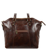 Brown Leather Shoulder Bag Handbag For Women - Main Street - £174.54 GBP