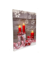 LED Lighted Art Christmas Canvas Painting - Burning Candles - £28.35 GBP