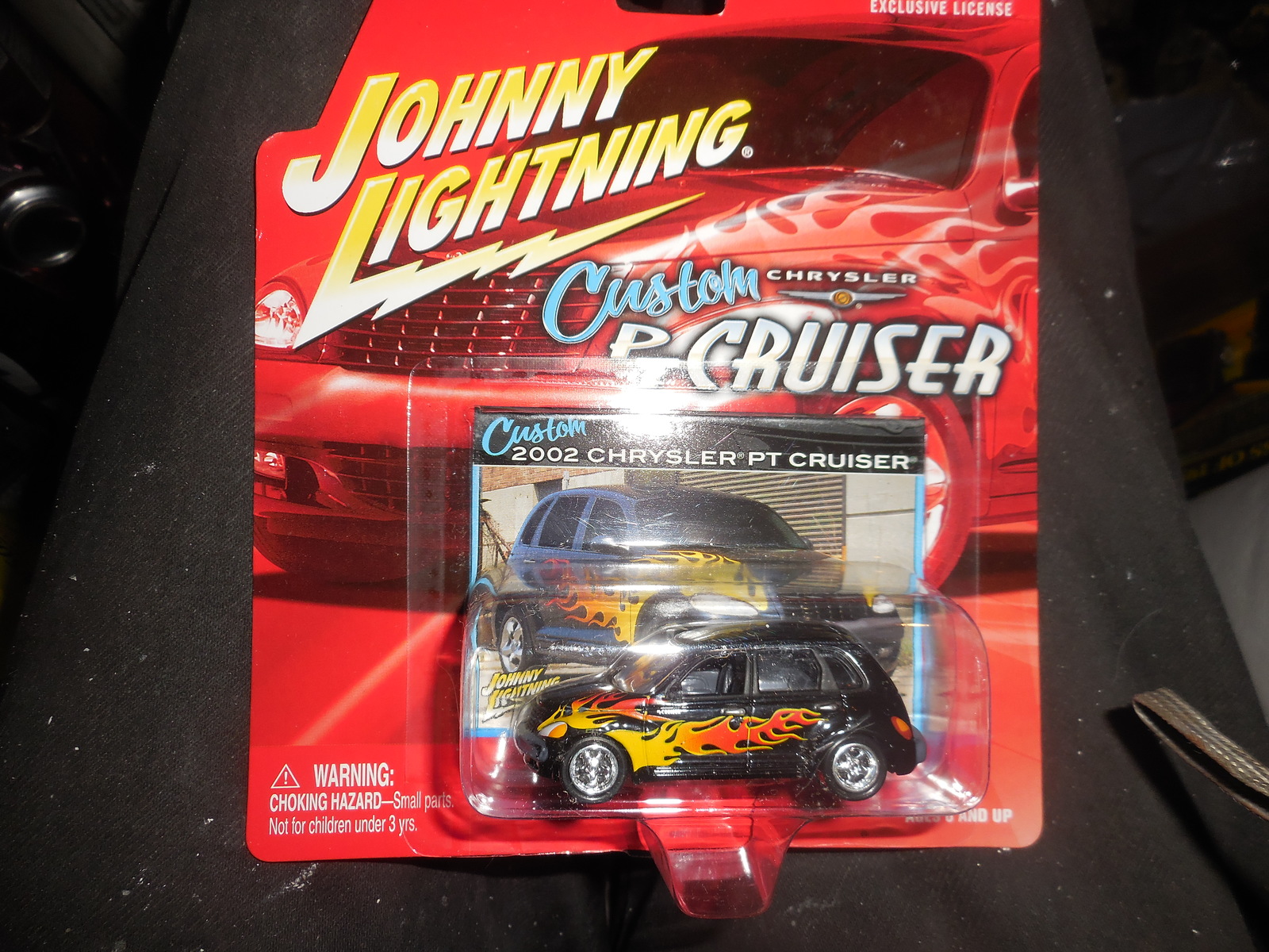 2002 Johnny Lightning Custom PT Cruiser "BLACK w/Tapos" Mint Car On Sealed Card - $3.00