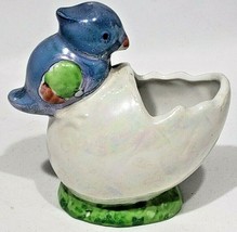 handpainted japan blue bird on egg toothpick holder vintage lusterware - £10.24 GBP