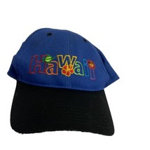 Vintage Hawaiian Headwear  Embroidered Snap Back Hat Cap Blue Cotton vtd - $18.60