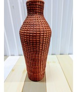 VTG Tall Woven Wicker Wood Rattan Cane Pine Palace Statement Vase Indone... - £76.70 GBP