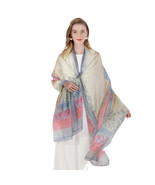 Anyyou 100% Mulberry Silk White Long Scarf Luxury Brand Women Beach Shaw... - €76,26 EUR