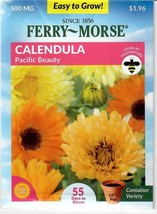 SKMO Calendula Pacific Beauty Mixed Colors Flower Seeds Ferry Morse  - $9.44