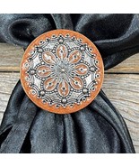 Antiqued Silver Rust Filigree and Dots Western Western Scarf Slide or Te... - $413.96 MXN