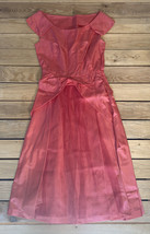 Handmade 60s women’s prom Formal dress With side Zipper Size s In pink F4 - £27.71 GBP