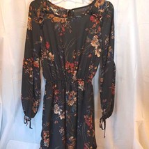 Gilli Women&#39;s A Line Dress Multicolor Floral Keyhole Back Tie Long Sleev... - $29.69