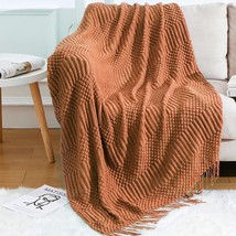 Blagic Knitted Throw Blanket For Couch, 50&quot; W X 60&quot;, Pineapple Textured, Soft - £25.47 GBP