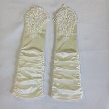 Sexy Women's Nylon Spandex Blend Fingerless Stretch Cream Gloves - One Size image 2