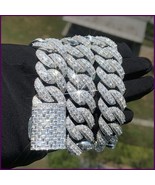 18K Gold Plated Cuban Chain Necklace w/ Zirconia – Unisex Hip Hop Jewelr... - $5,061.09 MXN+