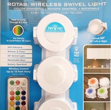 i Zoom Rota8 Wireless 3 Pack Color Changing Swivel Light With Remote New Elec - £47.18 GBP