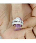 2.25ct Round Diamond Wedding Band Engagement 2pcs Bridal Set 14k White G... - $144.44 CAD