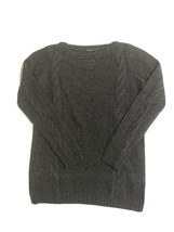 J.McLAUGHLIN ARTISAN BOAT NECK TUNIC CABLE WOOL /CASHMERE SWEATER GRAY - $29.95