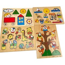 Simplex Wilki Wooden Knob Children Puzzles Lot 4 Complete - $43.11