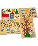 Simplex Wilki Wooden Knob Children Puzzles Lot 4 Complete - $43.11